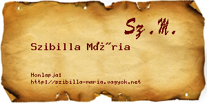 Szibilla Mária névjegykártya