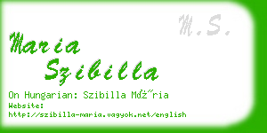 maria szibilla business card